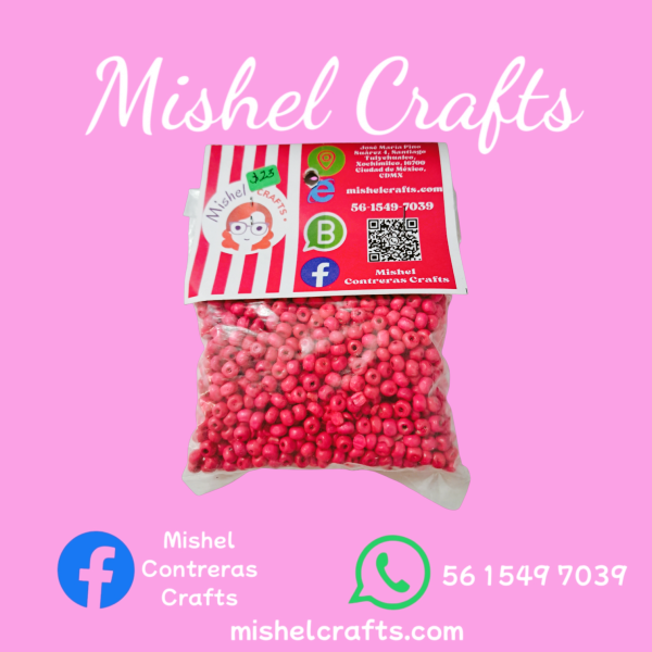 Cuentas madera rosas