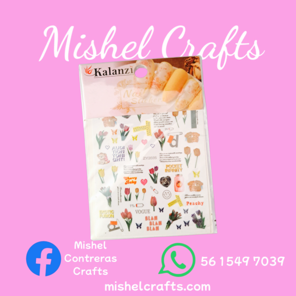 Stickers uñas flores