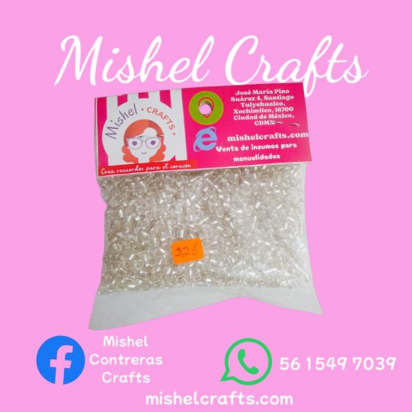 Chaquira color plata encapsulado