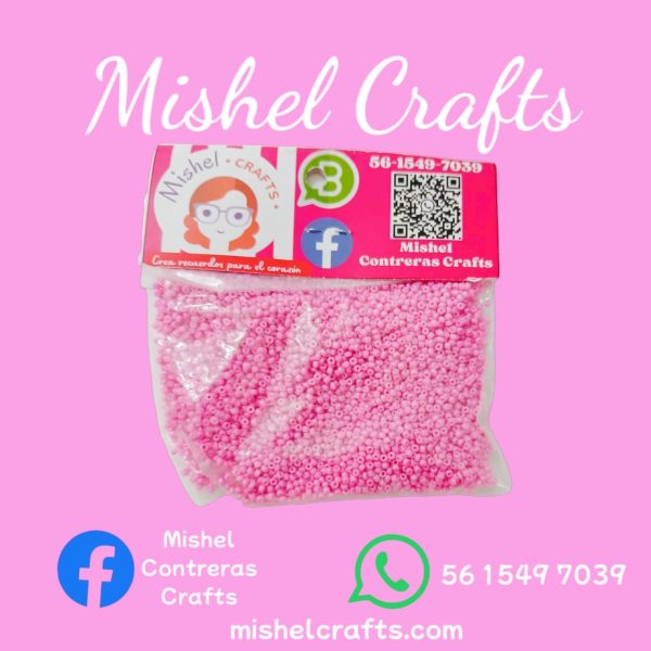 Chaquira calibrada rosa neón
