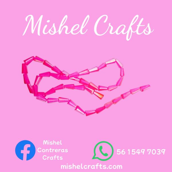 Cuenta cristal #4 cono rosa fiusha